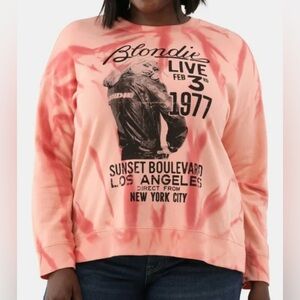 Blondie Live Feb 3rd 1977 Women’s Sweatshirt Size 0X(14W) Orange and Peach
